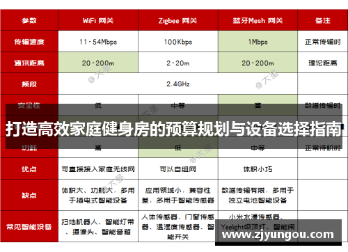 打造高效家庭健身房的预算规划与设备选择指南
